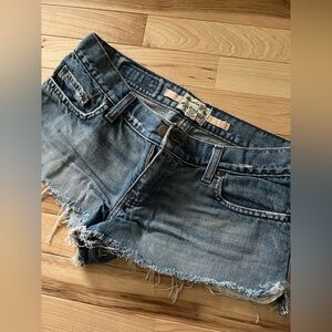 Abercrombie, low rise, y2k, vintage, booty short, distressed, size 2